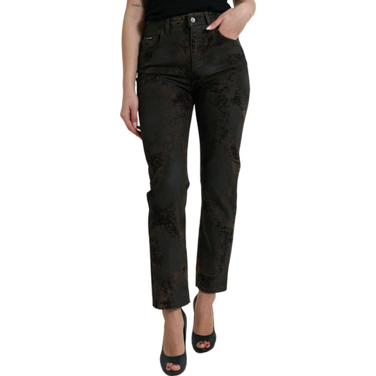 Dolce & Gabbana Brown BOYFRIEND Mid Waist Cotton Denim Jeans