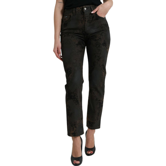 Dolce & Gabbana Brown BOYFRIEND Mid Waist Cotton Denim Jeans PAN75011-40