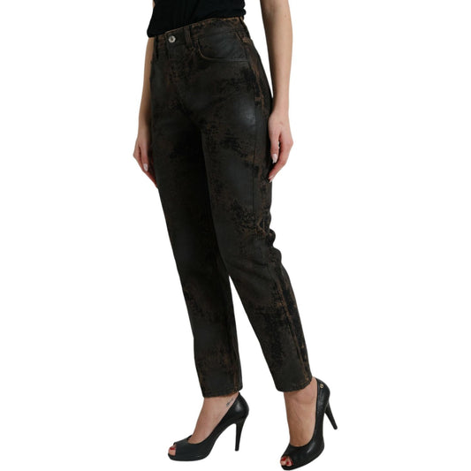 Dolce & Gabbana Brown BOYFRIEND Mid Waist Cotton Denim Jeans PAN75011-40