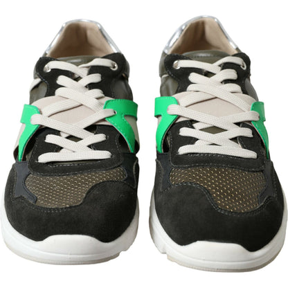 Dolce & Gabbana Multicolor Leather Suede Low Top Sneakers Shoes 1728,67345645728,Dolce & Gabbana,EU41/US8,Low Tops - Sneakers - Shoes,Material: 61% Polyester 28% Calfskin Leather 8% Nylon 3% Cotton,Men,Men - Shoes,Multicolor,New with tags,Shoes,Sneakers -