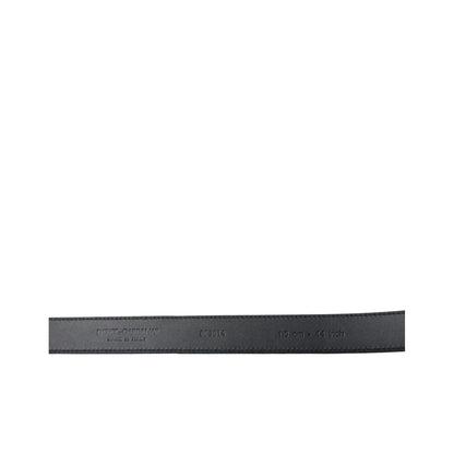 Dolce & Gabbana Black Suede Leather Gold Metal Buckle Belt