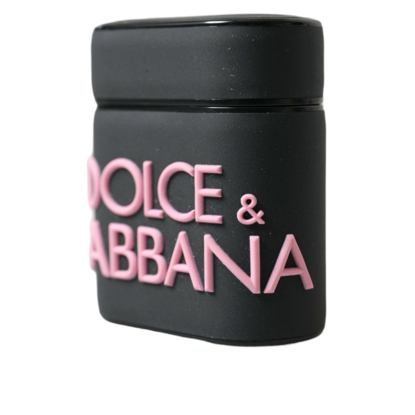 Dolce & Gabbana Black Pink Silicone Embossed Logo Airpods Case