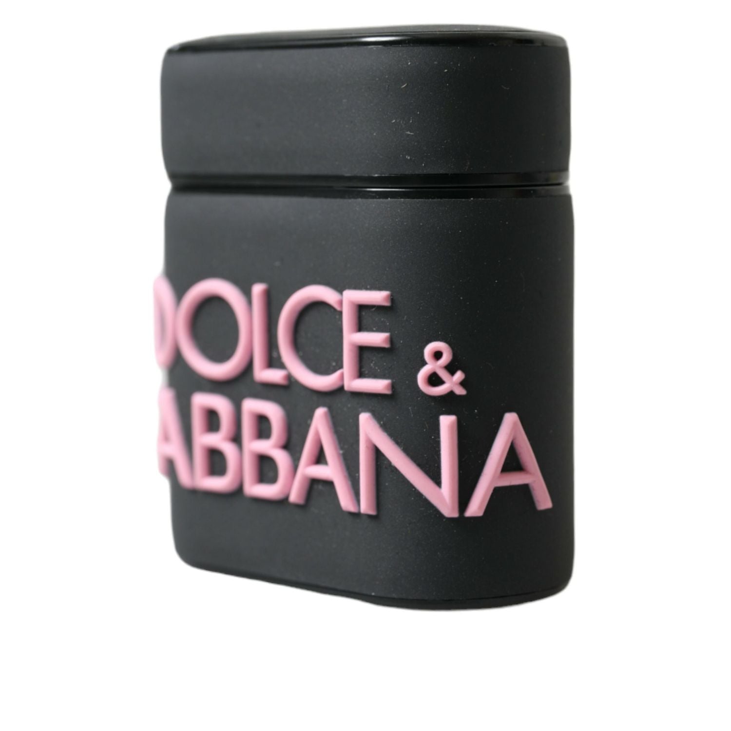 Dolce & Gabbana Black Pink Silicone Embossed Logo Airpods Case