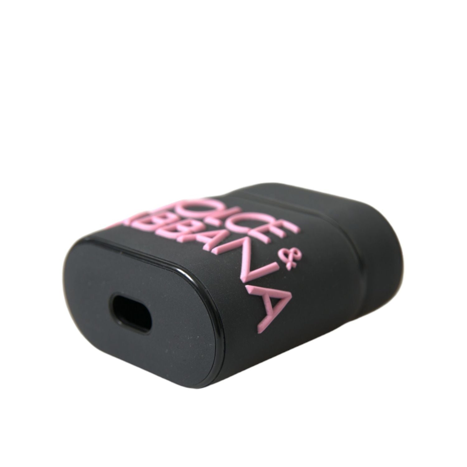 Dolce & Gabbana Black Pink Silicone Embossed Logo Airpods Case