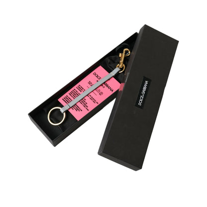 Dolce & Gabbana Pink Silicone DG Logo Gold Brass Keychain