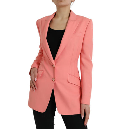 Dolce & Gabbana Pink Polyester Single Breasted Blazer Jacket