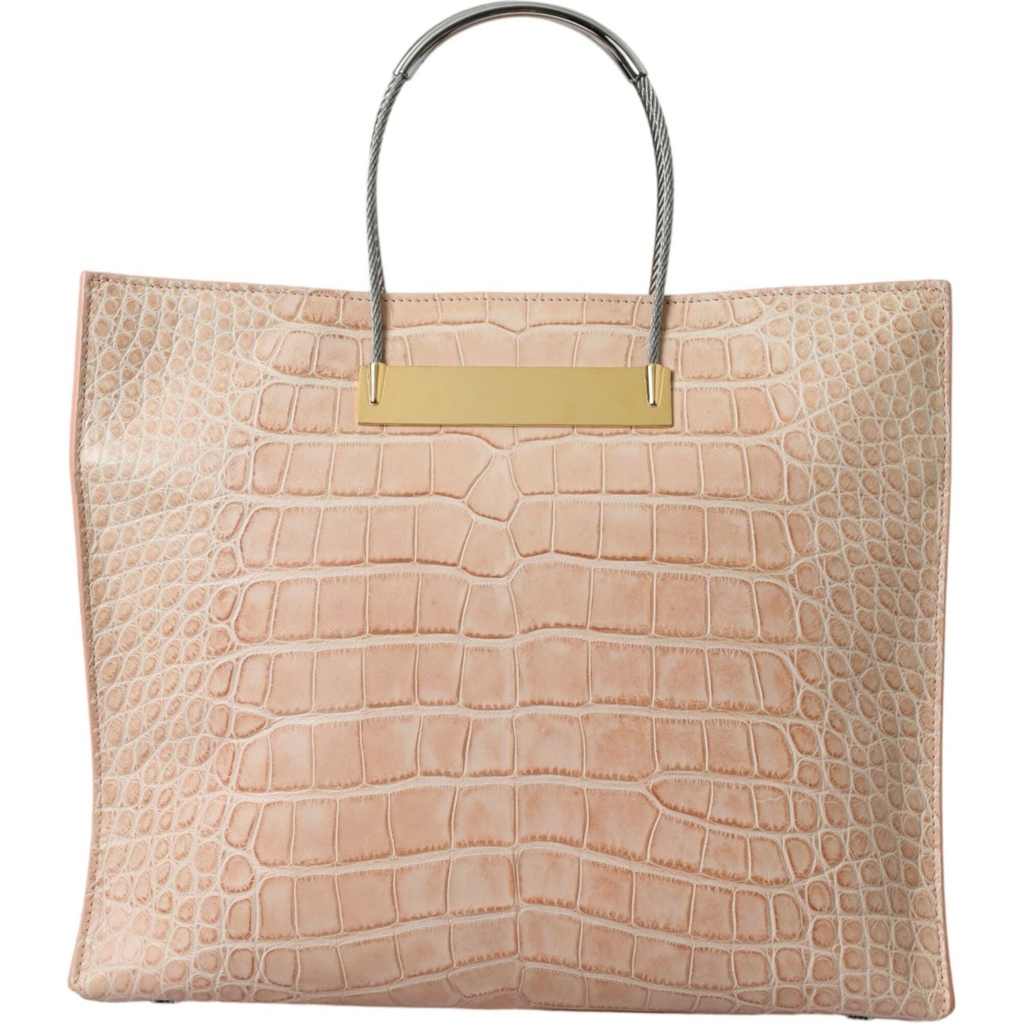 Balenciaga Pink Exotic Leather Embossed Cable Handle Shopper Tote Bag BAG1179