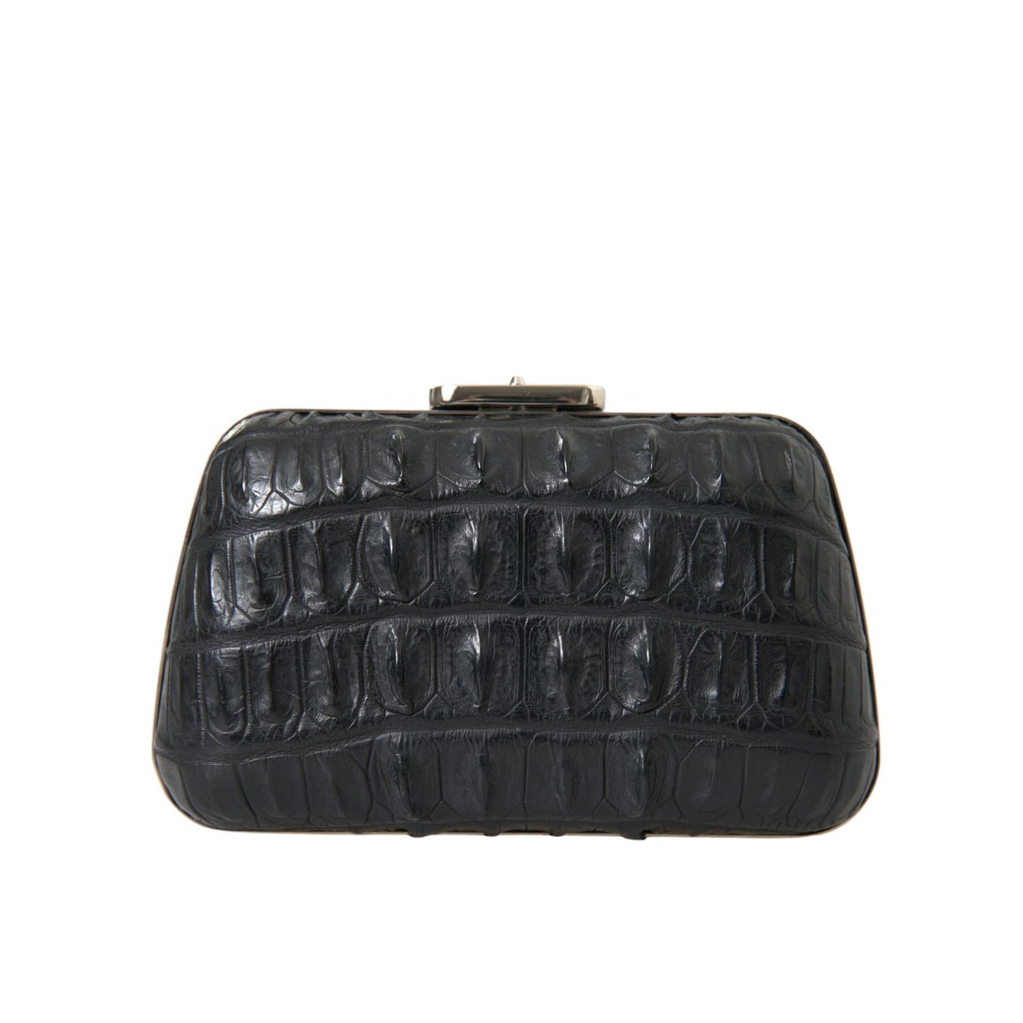 Balenciaga Black Exotic Skin Leather Shoulder Crossbody Box Clutch Bag