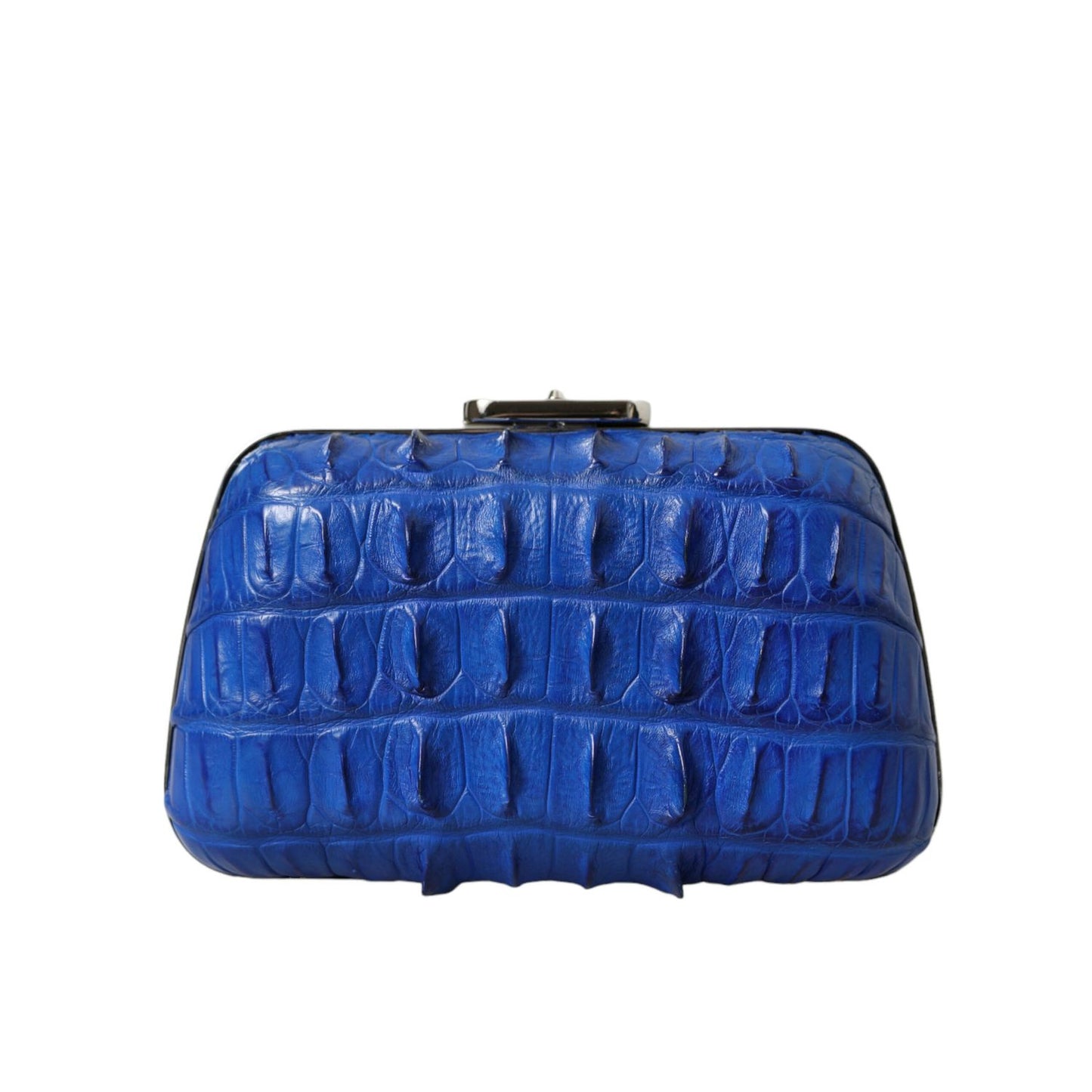 Balenciaga Blue Exotic Skin Leather Shoulder Crossbody Box Clutch Bag