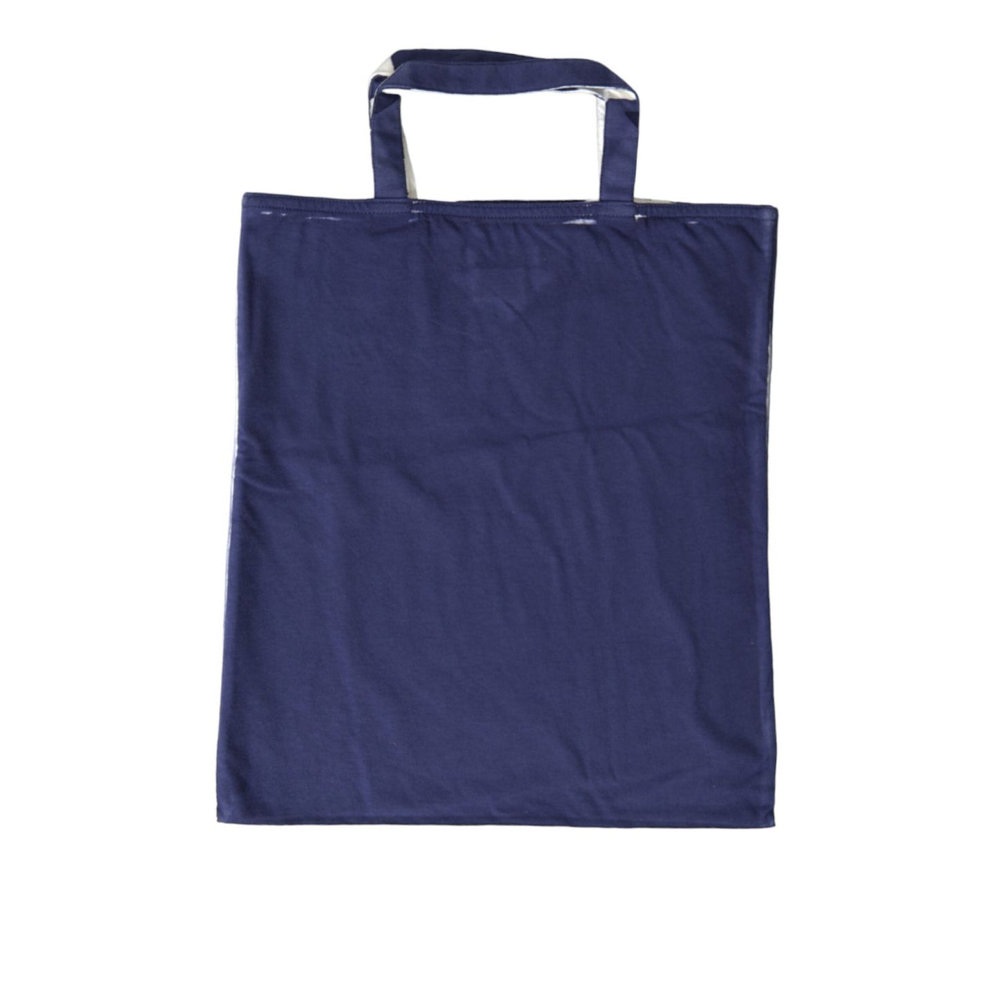 Prada Blue Jersey Fabric Logo Shoulder Shopping Tote Shopping Bag