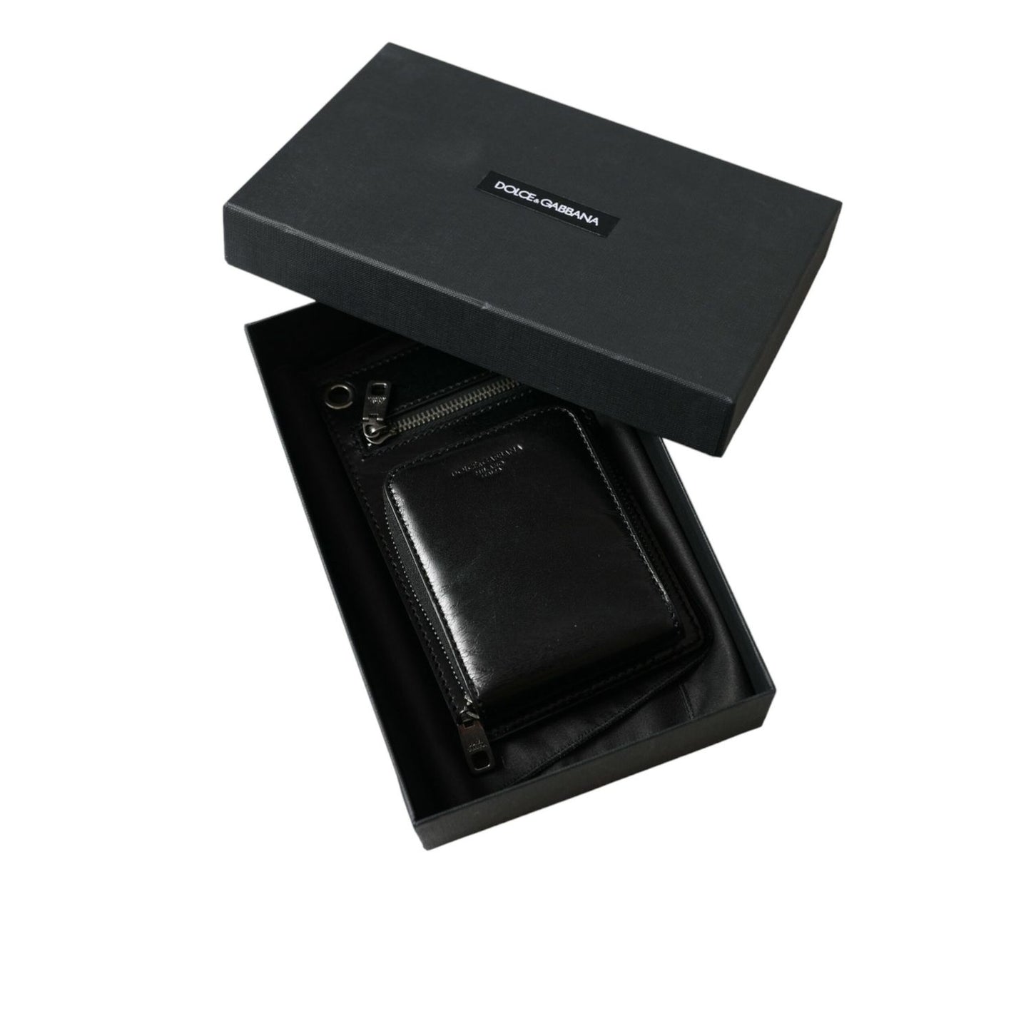 Dolce & Gabbana Wallet Black Horse Leather Zip Logo Cross Body Phone Slot 1728,67345645728,Accessories,Bags,Black,Dolce & Gabbana,Leather Accessories - Men - Bags,Leather Wallets - Wallets - Accessories,Material: 100% Calf Leather,Men,Men - Bags,New with
