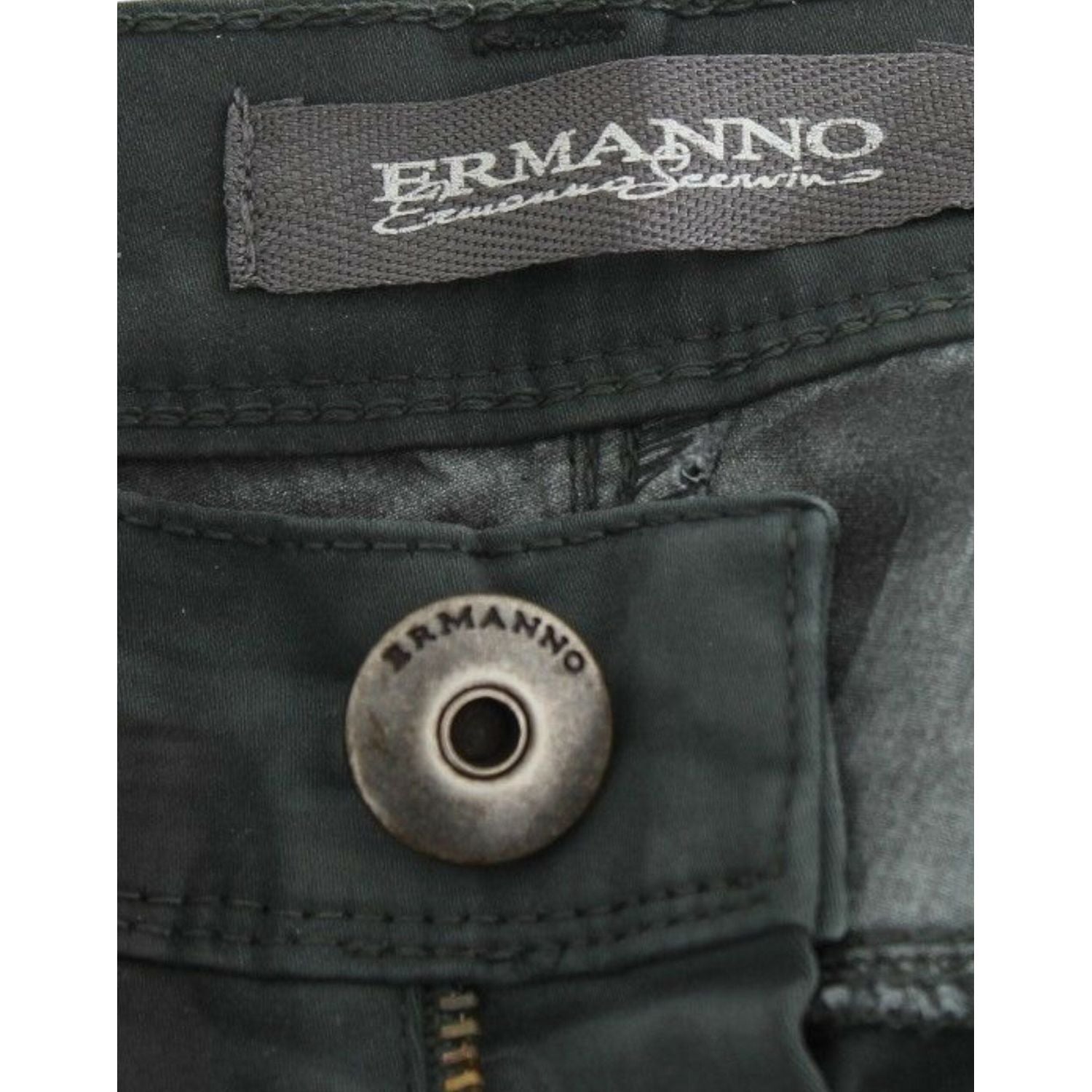 بنطلون جينز Ermanno Scervino أنيق باللون الأخضر الداكن