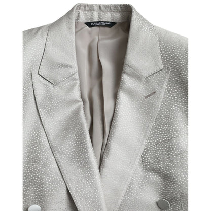 Dolce & Gabbana Off White MARTINI Double Breasted Coat Blazer