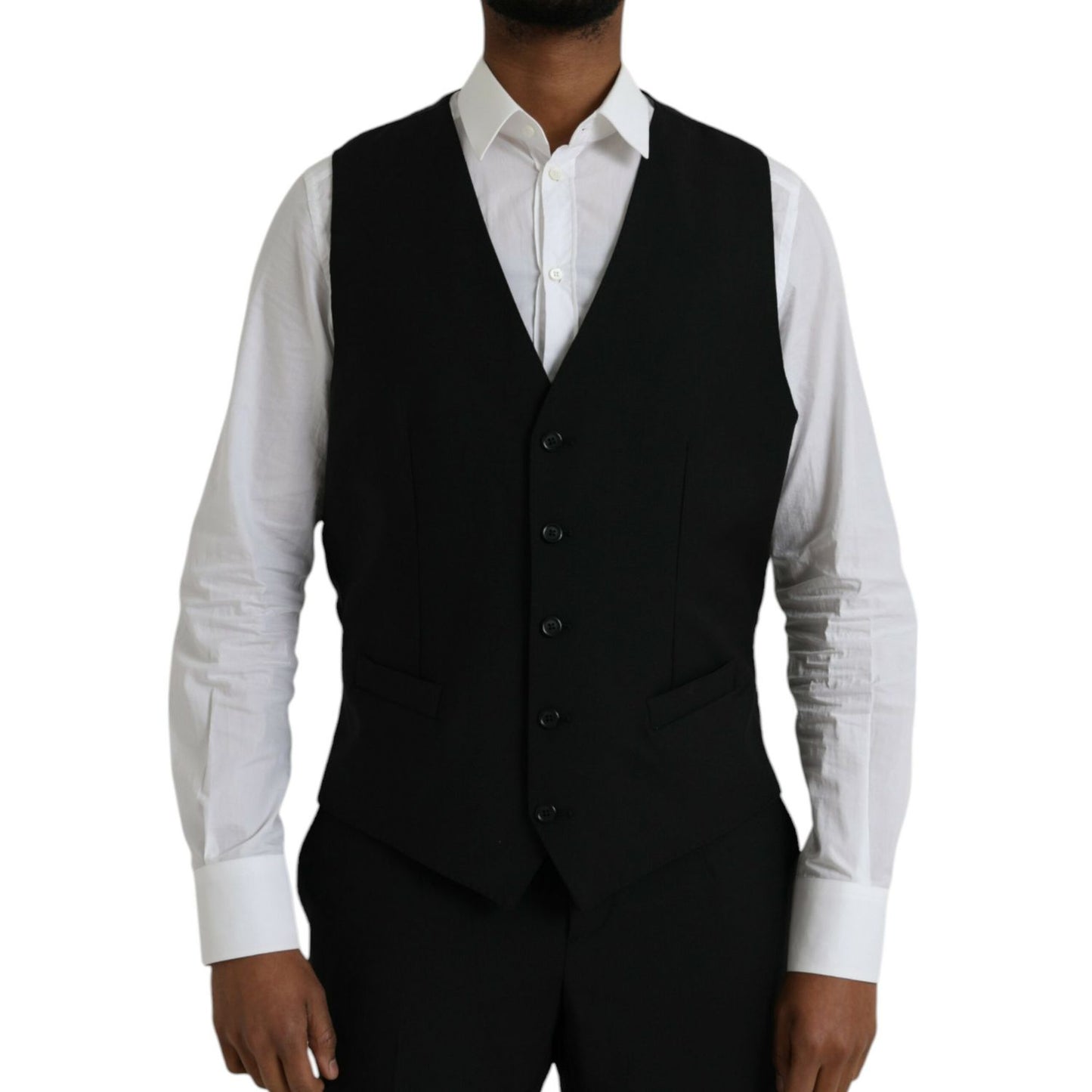 Dolce & Gabbana Black Polyester STAFF Formal 3 Piece Suit