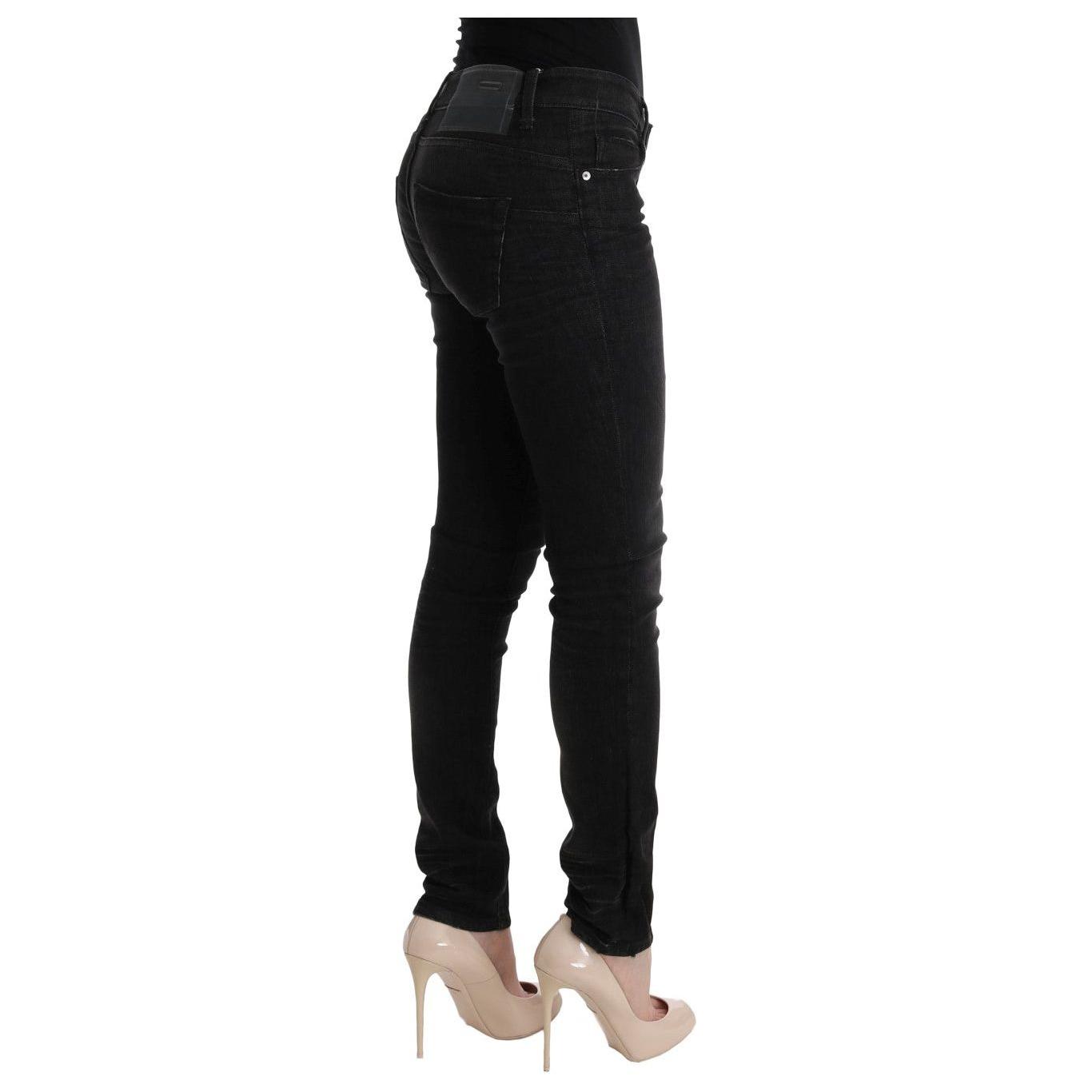 بنطلون جينز قطني أسود بقصّة Slim Fit من Acht Chic