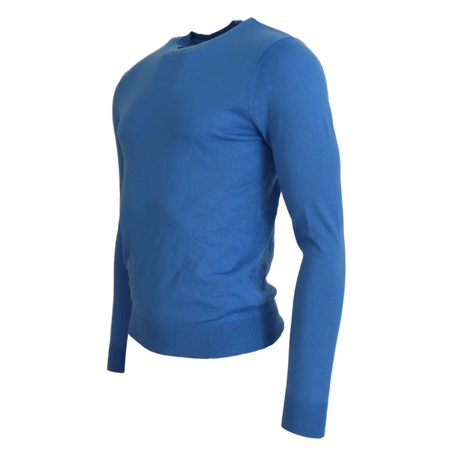 Dsquared² Blue Wool Long Sleeves Crewneck Pullover Sweater