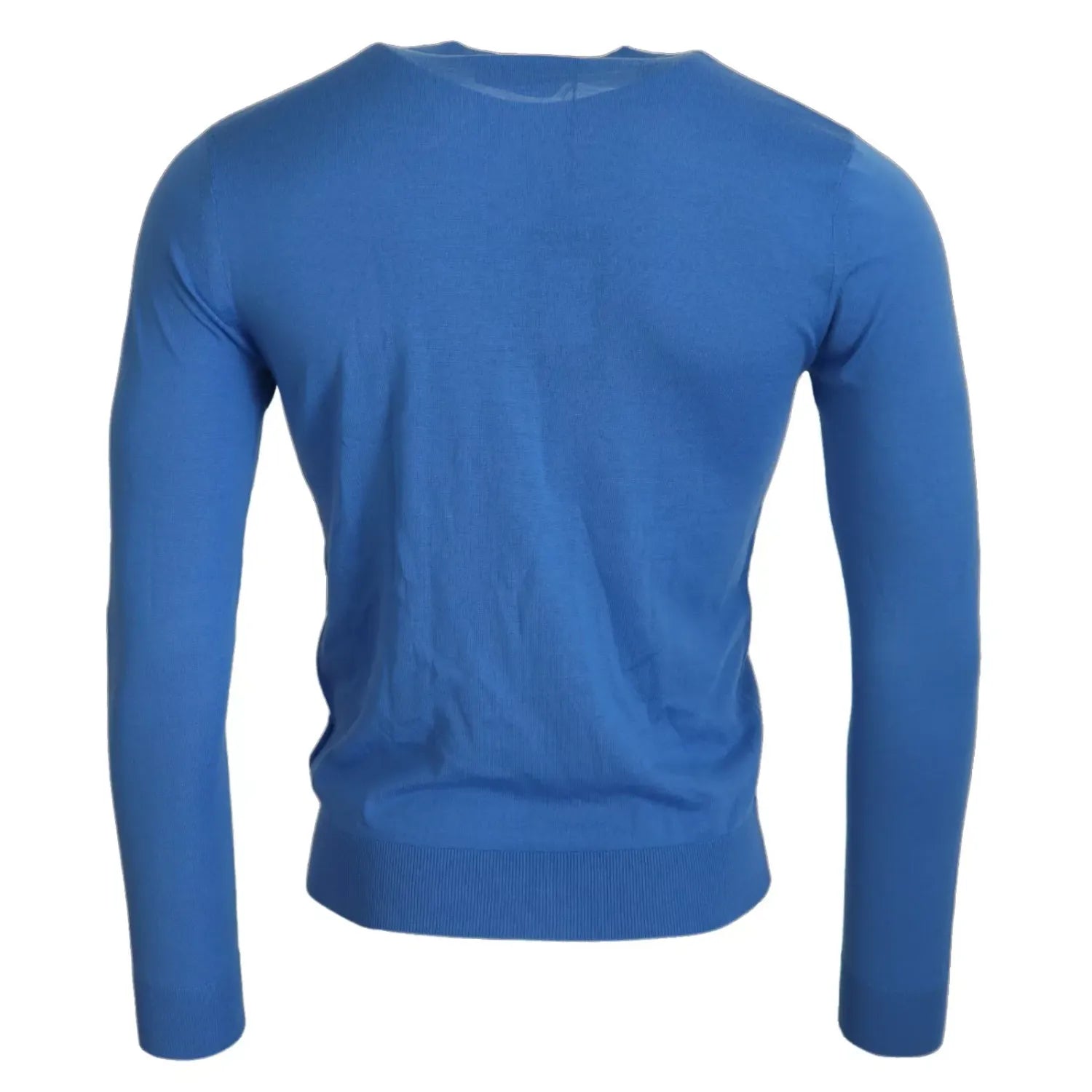 Dsquared² Blue Wool Long Sleeves Crewneck Pullover Sweater
