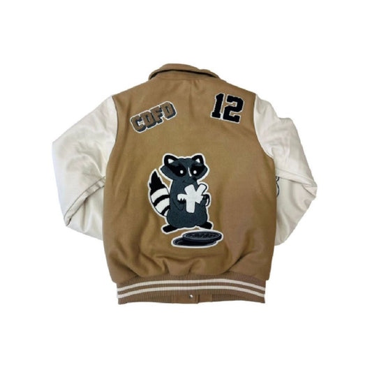 Comme Des Fuckdown Chic Cotton and Faux Leather Bomber Jacket CO-11488-M
