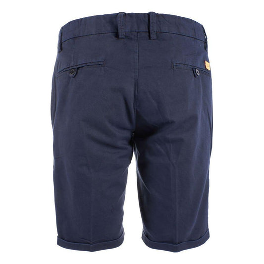 Yes Zee Chic Blue Cotton Blend Bermuda Shorts YE-12213-W30