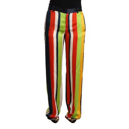 Dsquared² Multicolor Striped Mid Waist Straight Pants
