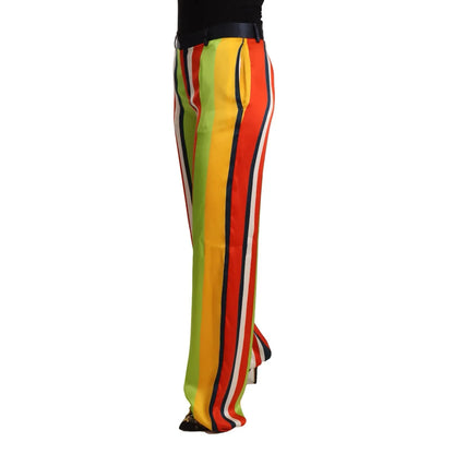 Dsquared² Multicolor Striped Mid Waist Straight Pants