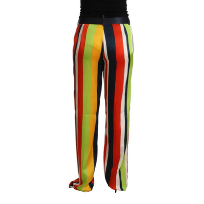 Dsquared² Multicolor Striped Mid Waist Straight Pants