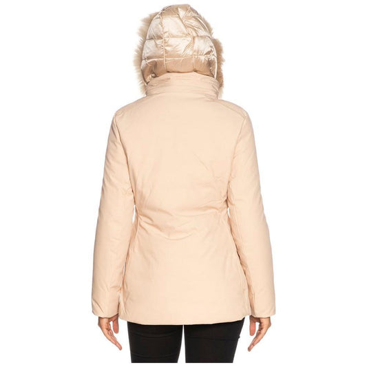 Yes Zee Beige Polyamide Women's Jacket YE-10552-XL