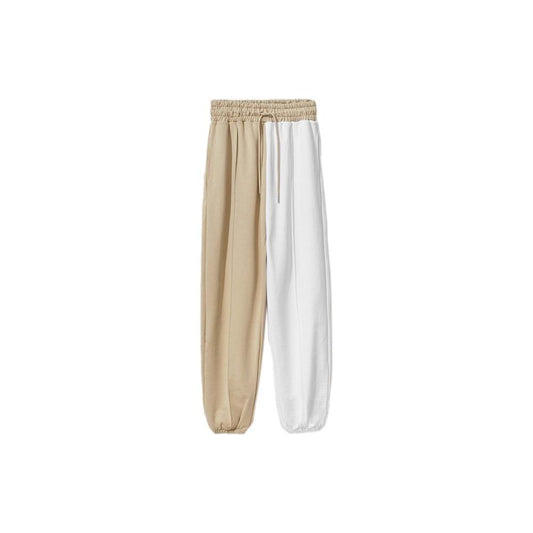 Comme Des Fuckdown Chic Beige Two-Tone Drawstring Sweatpants CO-9754-S