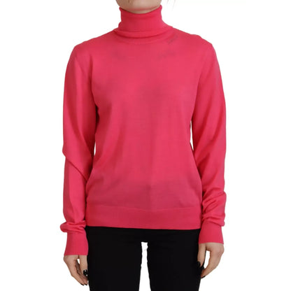 Dsquared² Pink Solid Long Sleeve Turtle Neck Casual Sweater