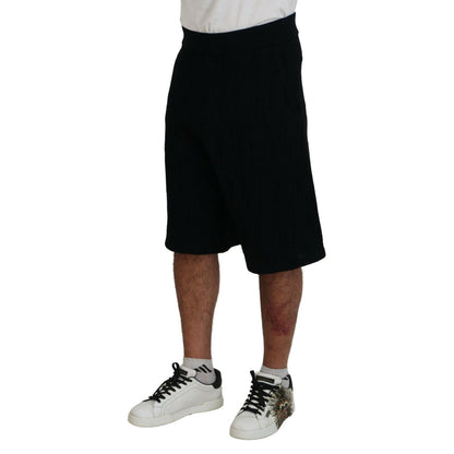 Dsquared² Black Solid Pull On Men Casual Bermuda Shorts