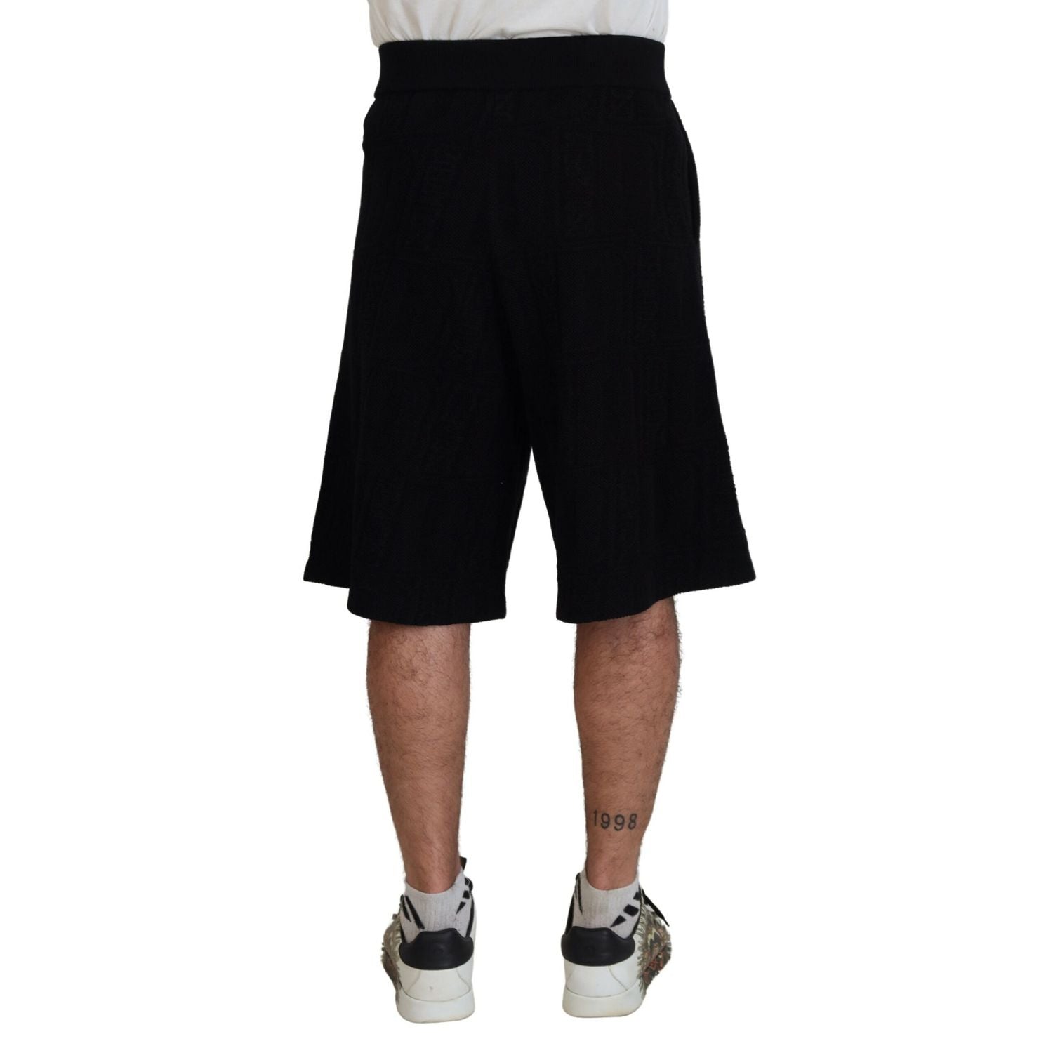 Dsquared² Black Solid Pull On Men Casual Bermuda Shorts