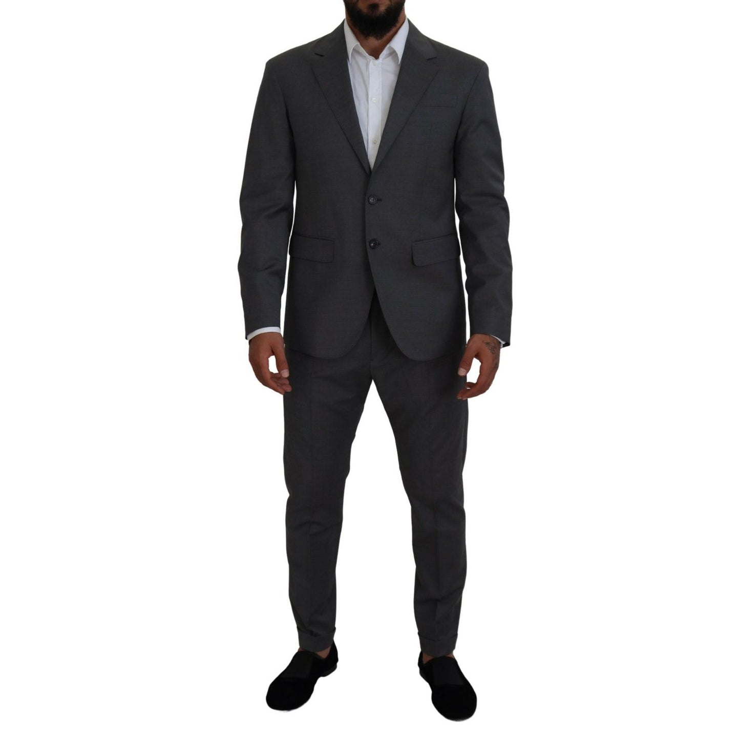 Dsquared² Gray Wool Single Breasted 2 Piece CIPRO Suit