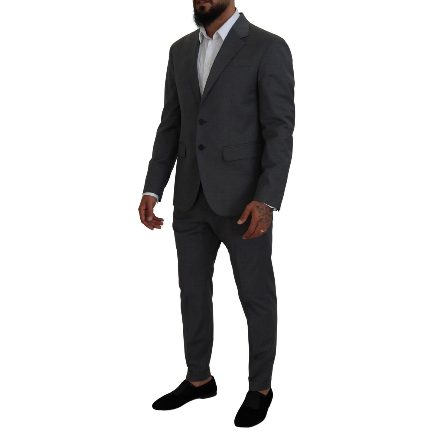 Dsquared² Gray Wool Single Breasted 2 Piece CIPRO Suit