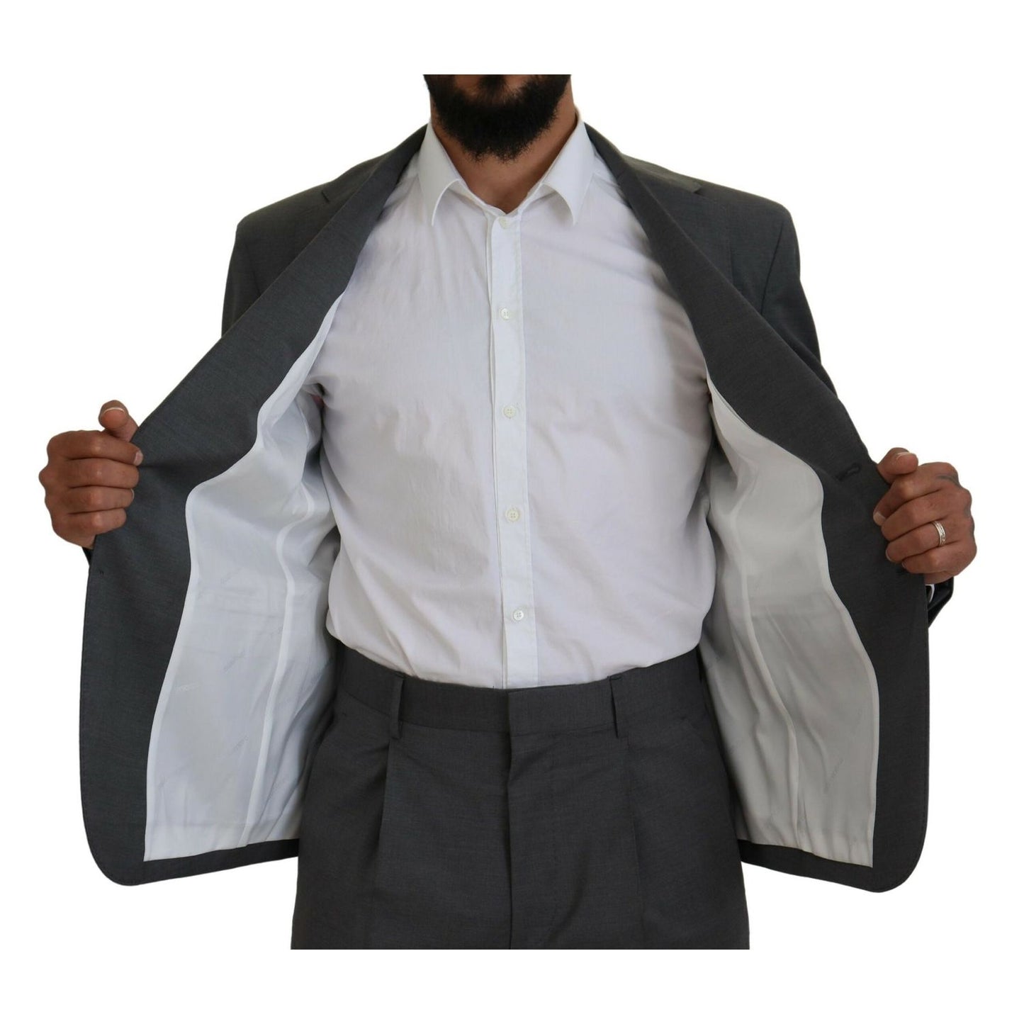 Dsquared² Gray Wool Single Breasted 2 Piece CIPRO Suit