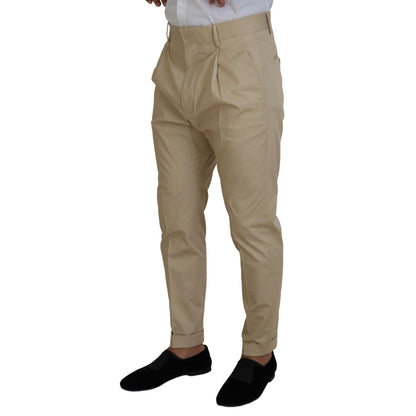 Dsquared² Beige Cotton Single Breasted 2 Piece CIPRO Suit