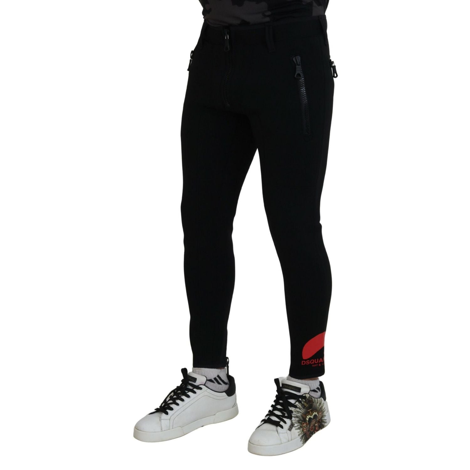 Dsquared² Back Polyamide Slim Fit Logo Print Pants