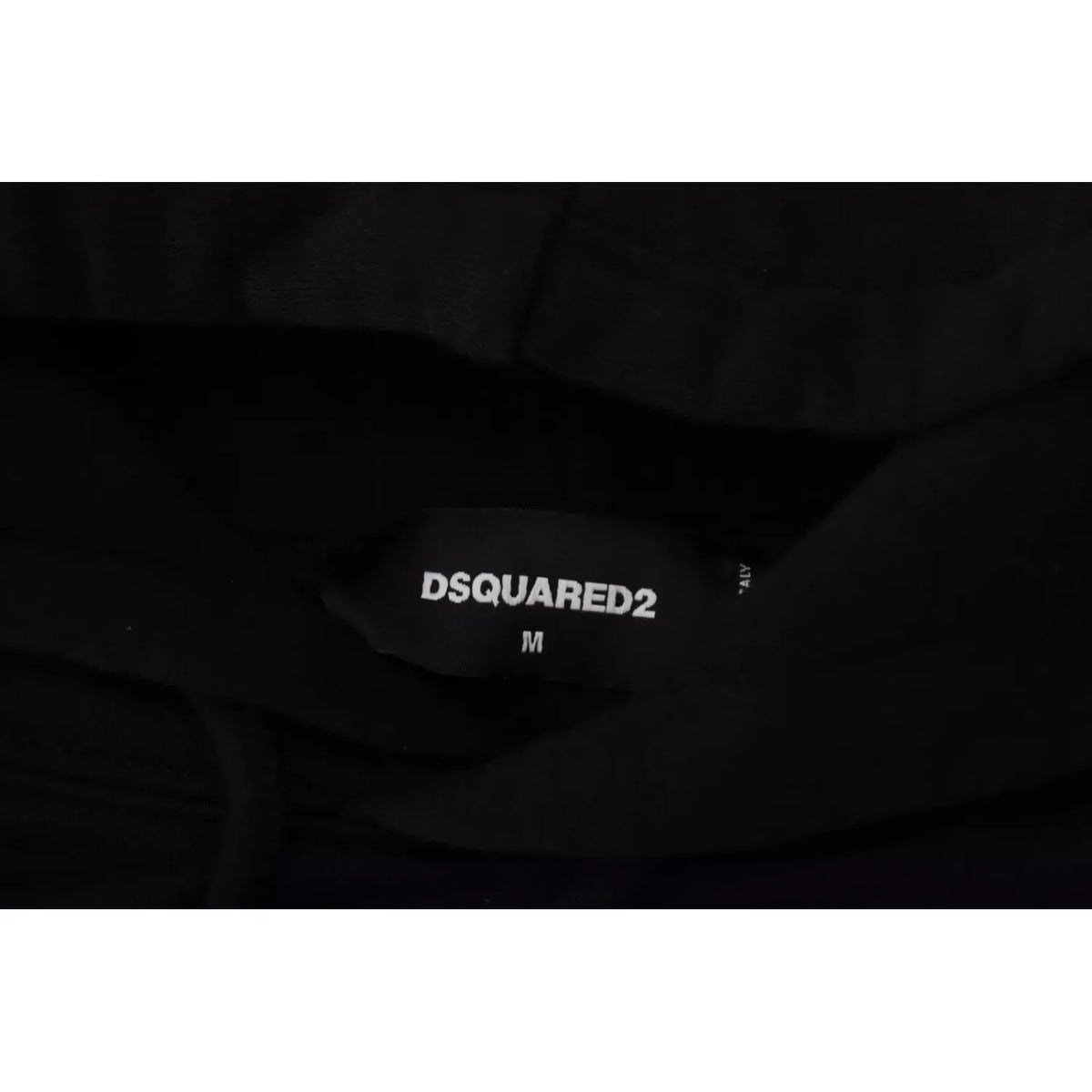 Dsquared² Black Cotton Hooded Printed Men Pullover Sweater