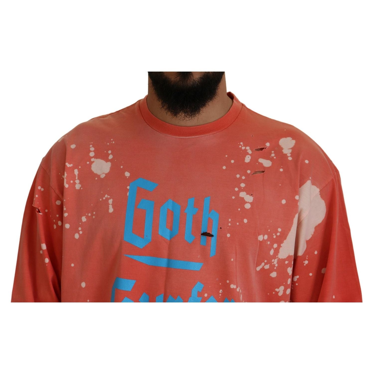 Dsquared² Orange Printed Long Sleeves Pullover Sweater