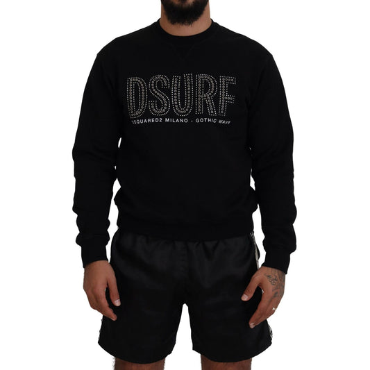 سترة صوفية بأكمام طويلة مطبوعة من القطن الأسود من Dsquared²