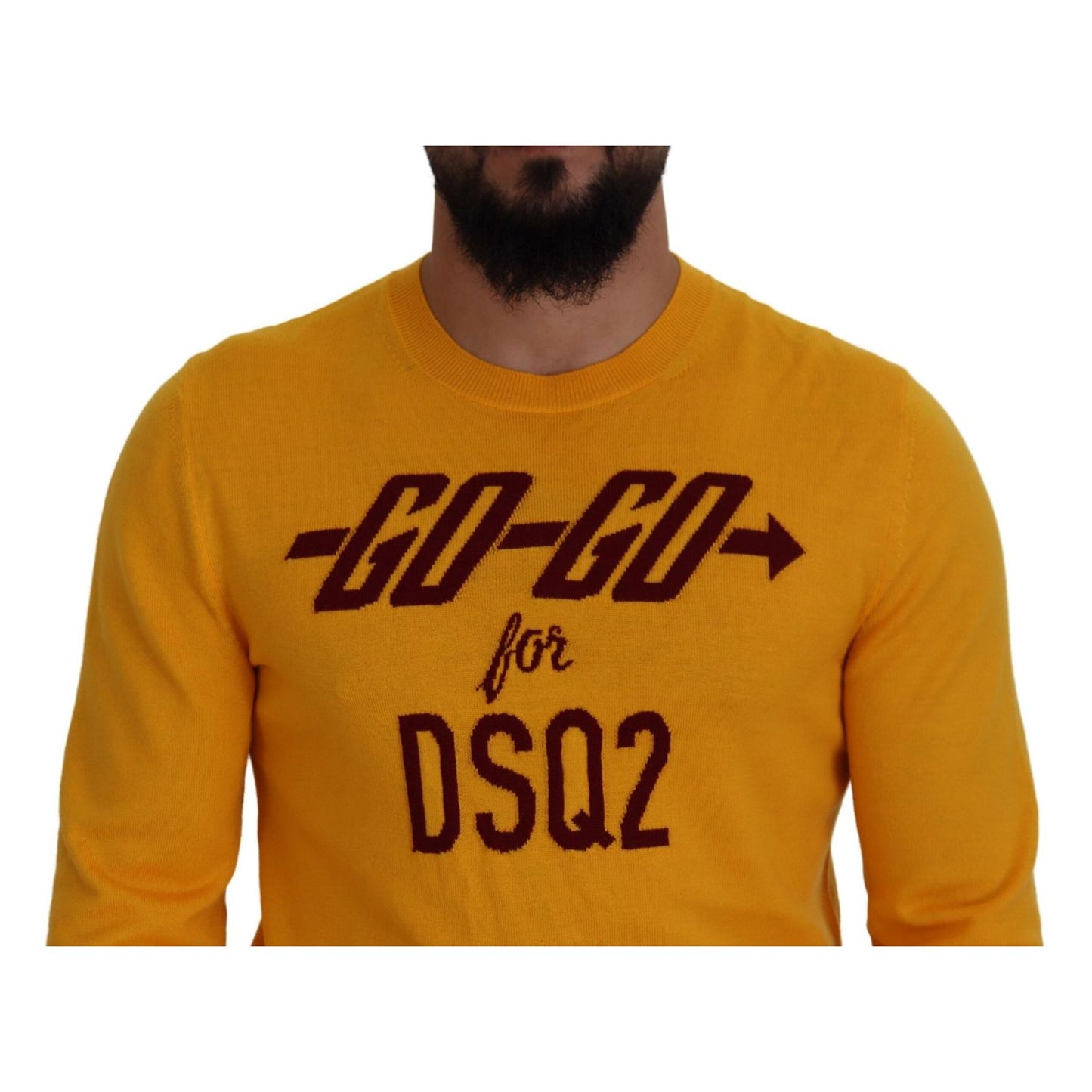 Dsquared² Orange Wool Long Sleeves Men Pullover Sweater