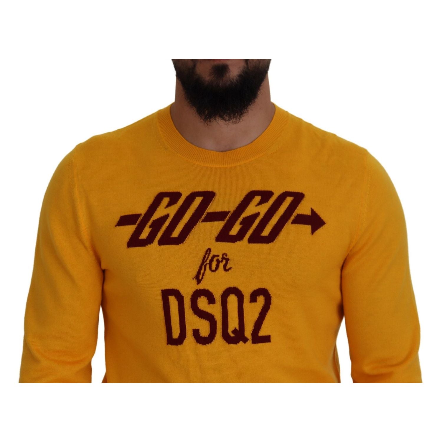 Dsquared² Orange Wool Long Sleeves Men Pullover Sweater