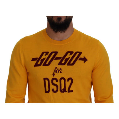Dsquared² Orange Wool Long Sleeves Men Pullover Sweater