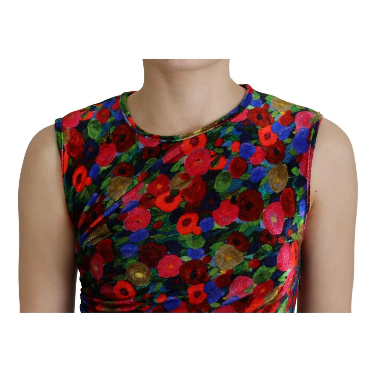 Dsquared² Multicolor Floral Bodycon Ruched Maxi Dress