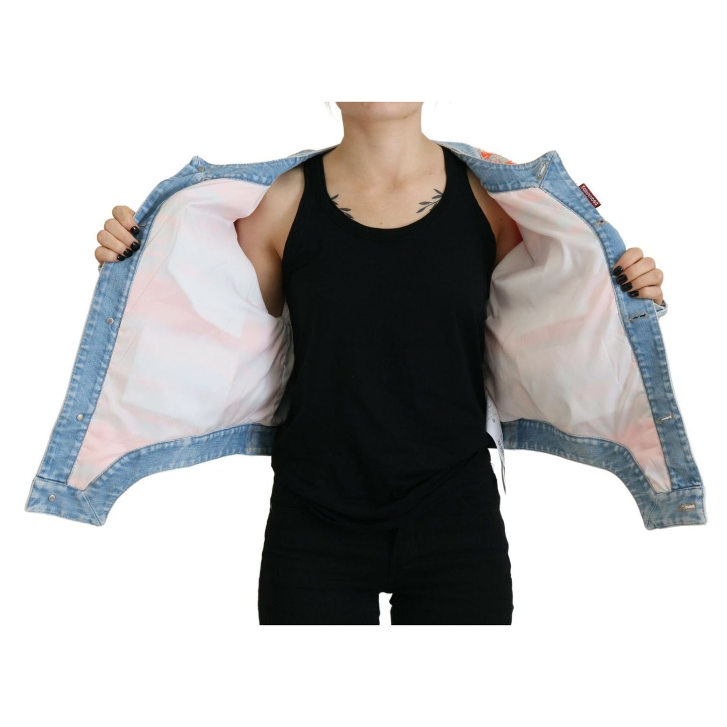Dsquared² Orange Blue Panelled Button Front Denim Jacket1728,67345645728,Clothing,Denim Jackets - Jackets & Coats - Clothing,Dsquared²,IT38 | XS,Jackets & Coats - Clothing,Jackets & Coats - Women - Clothing,Material: 32% Polyester 24% Acrylic 21% Nylon 21