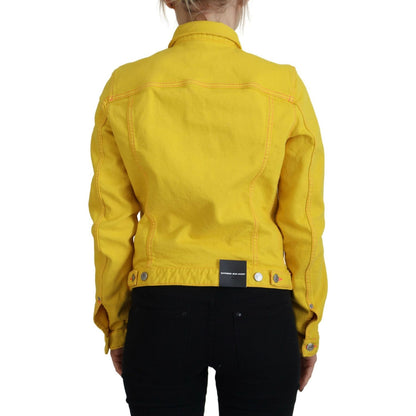 Dsquared² Yellow Collared Long Sleeves Denim Jacket1728,67345645728,Clothing,Denim Jackets - Jackets & Coats - Clothing,Dsquared²,IT38 | XS,Jackets & Coats - Clothing,Jackets & Coats - Women - Clothing,Material: Cotton 98%,Preowned / Defect,Spandex/Elasta