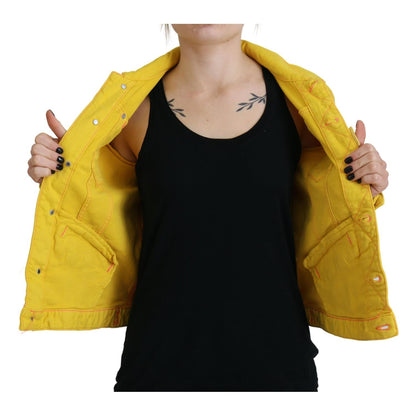 Dsquared² Yellow Collared Long Sleeves Denim Jacket1728,67345645728,Clothing,Denim Jackets - Jackets & Coats - Clothing,Dsquared²,IT38 | XS,Jackets & Coats - Clothing,Jackets & Coats - Women - Clothing,Material: Cotton 98%,Preowned / Defect,Spandex/Elasta