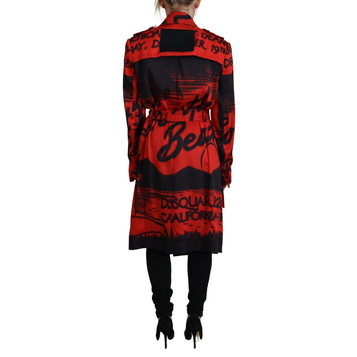 Dsquared² Red Printed Button Collared Desigual Coat Jacket1728,67345645728,Clothing,Coats - Jackets & Coats - Clothing,Dsquared²,IT38 | XS,Jackets & Coats - Clothing,Jackets & Coats - Women - Clothing,Material: 100% Polyester,Preowned / Defect,Red,Women