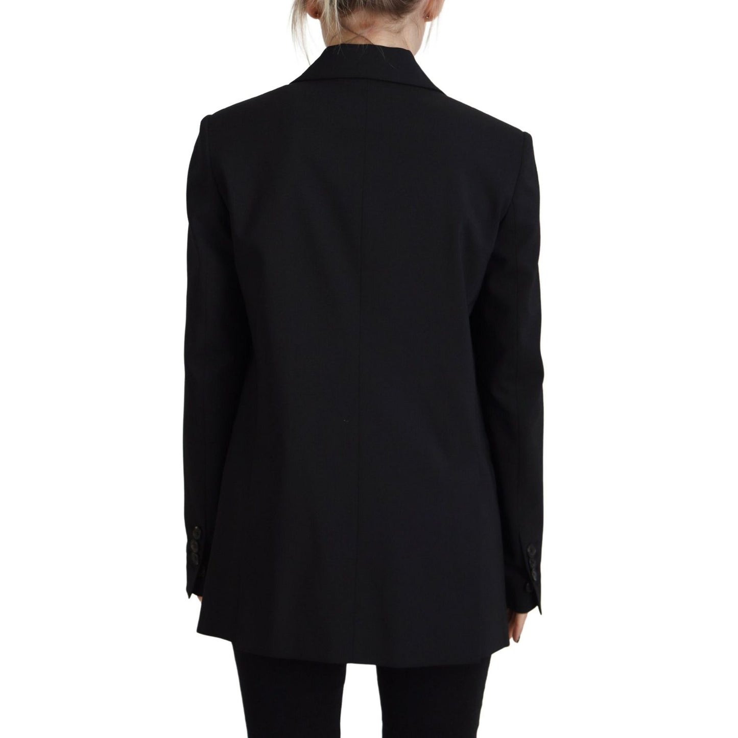 Dsquared² Black Flower Single Breasted Coat Blazer