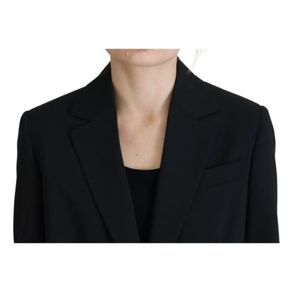 Dsquared² Black Flower Single Breasted Coat Blazer