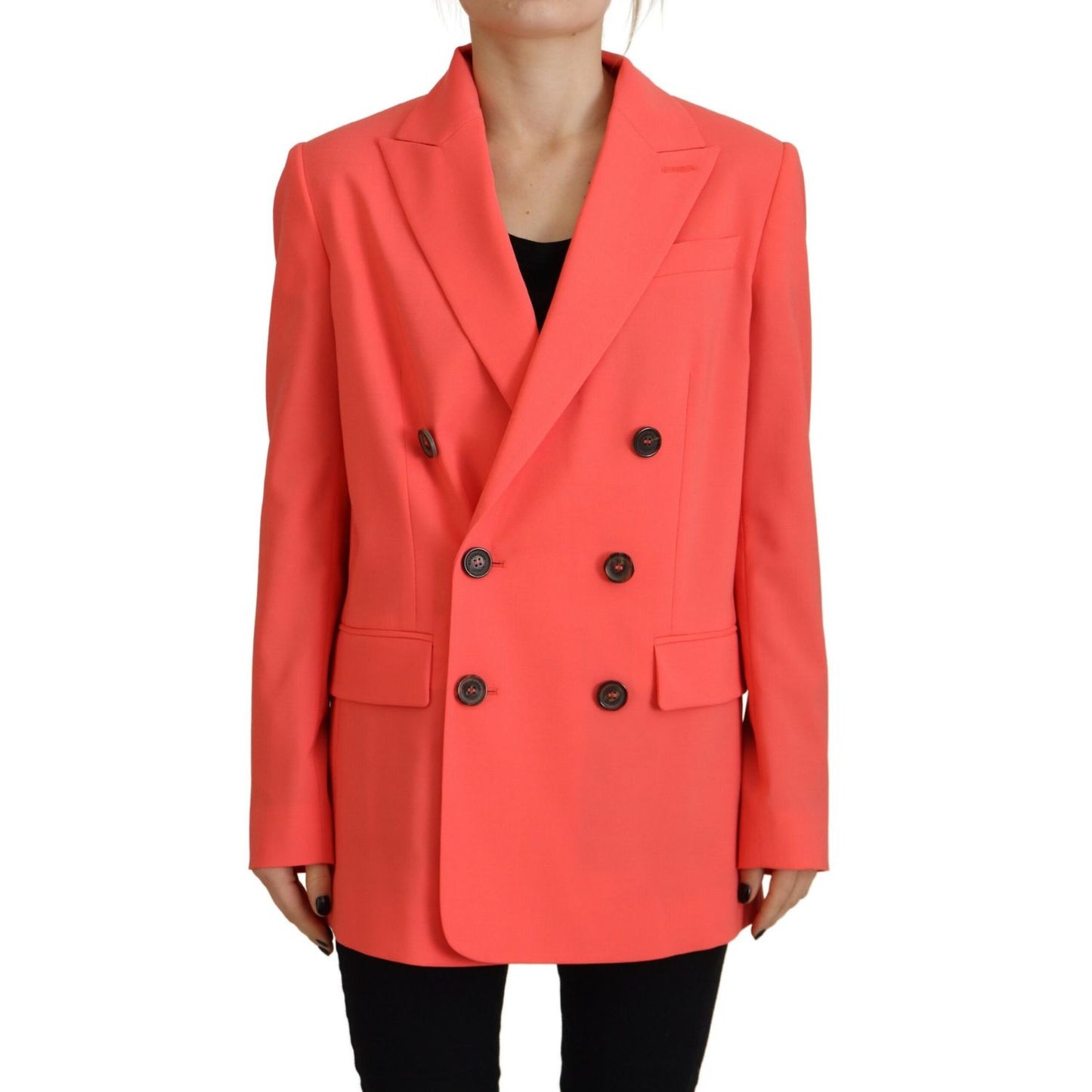 Dsquared² Pink Double Breasted Coat Blazer Jacket